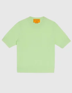 Cropped Kaschmir Strick T-Shirt