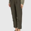Cropped Leinen Hose mit Eingrifftaschen