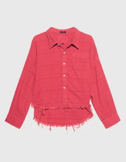 Cropped Oversize Flanell-Hemd