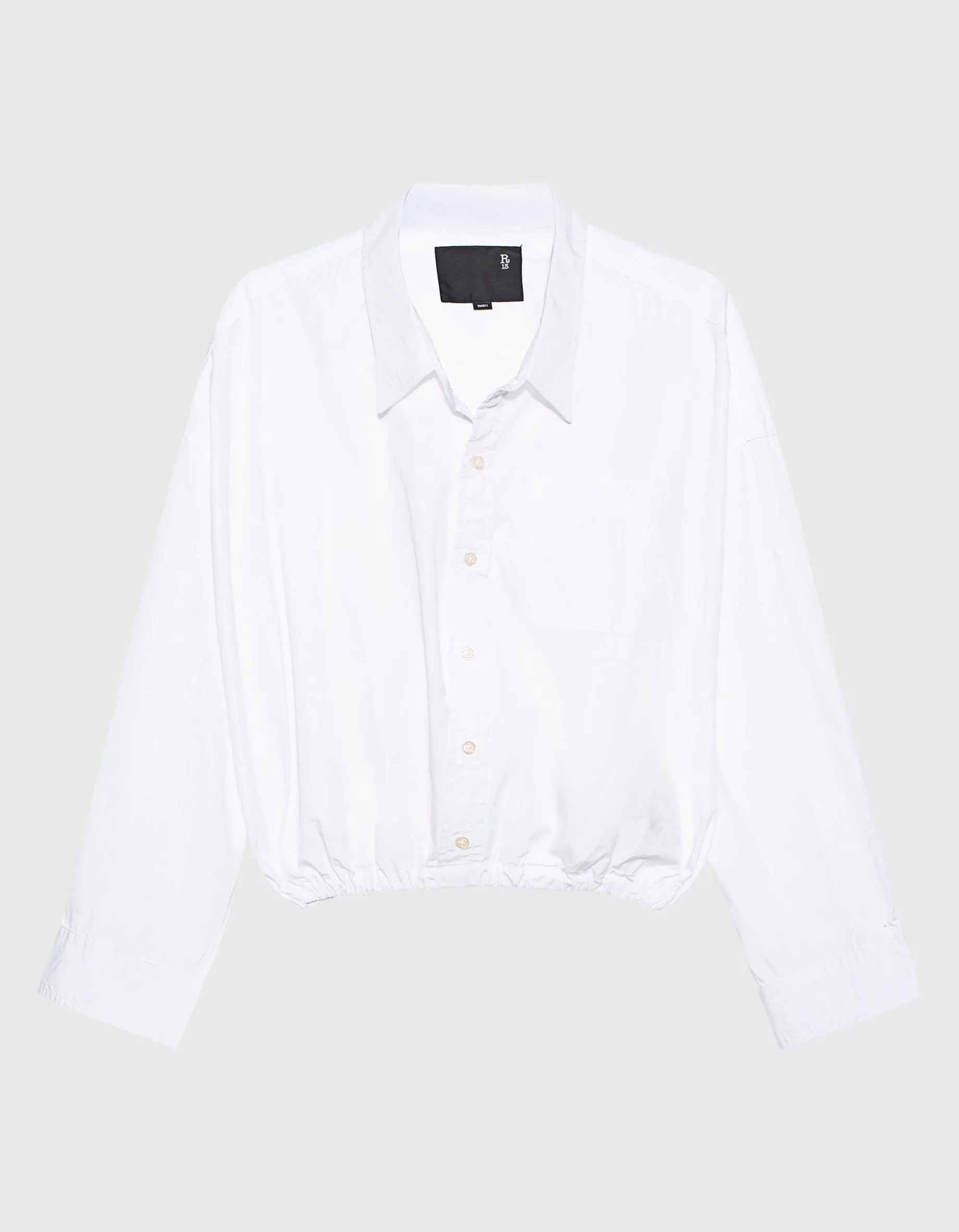 Cropped Oversize-Bluse mit Raffung