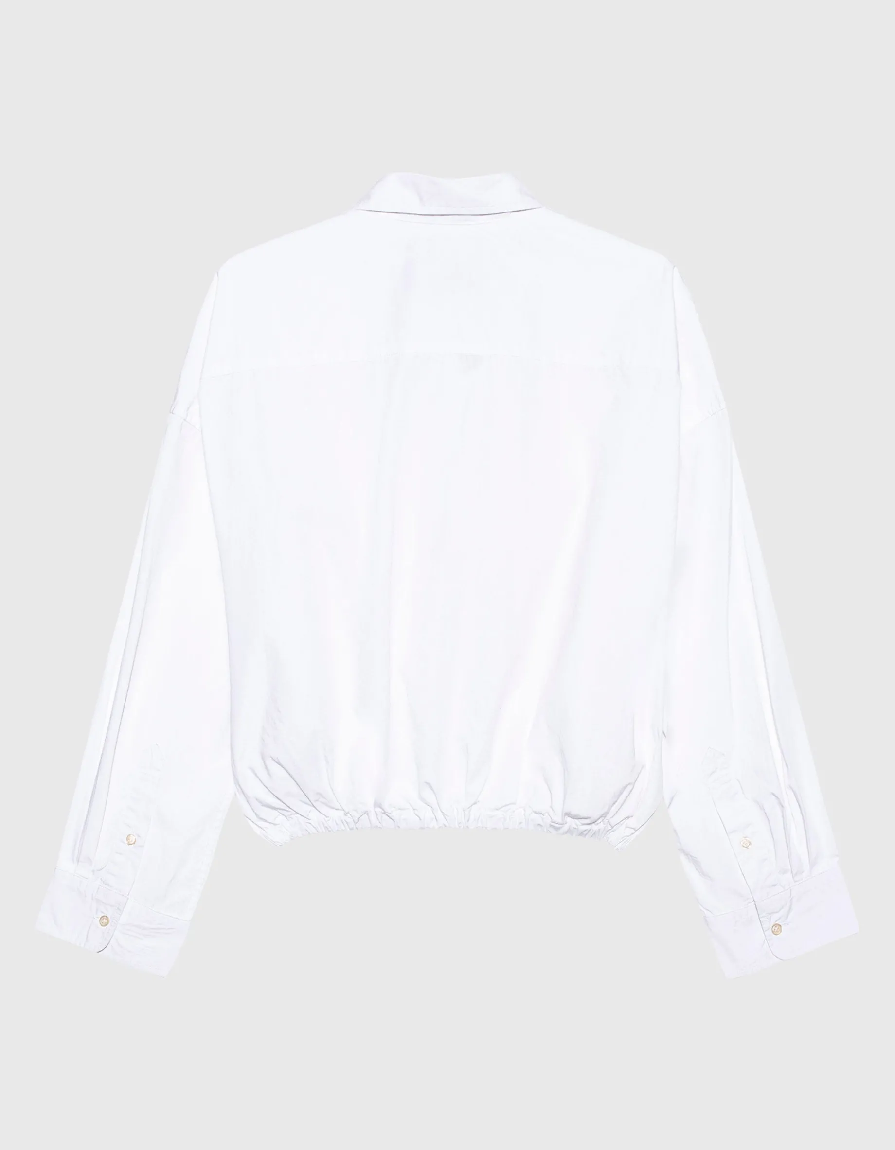 Cropped Oversize-Bluse mit Raffung