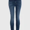 Cropped Skinny-Fit Jeans mit offenem Saum