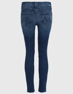 Cropped Skinny-Fit Jeans mit offenem Saum