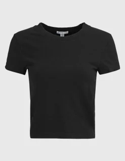 Cropped T-Shirt mit Rundhalsausschnitt