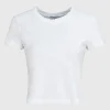 Cropped T-Shirt mit Rundhalsausschnitt