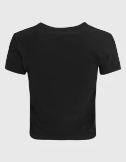 Cropped T-Shirt mit Rundhalsausschnitt