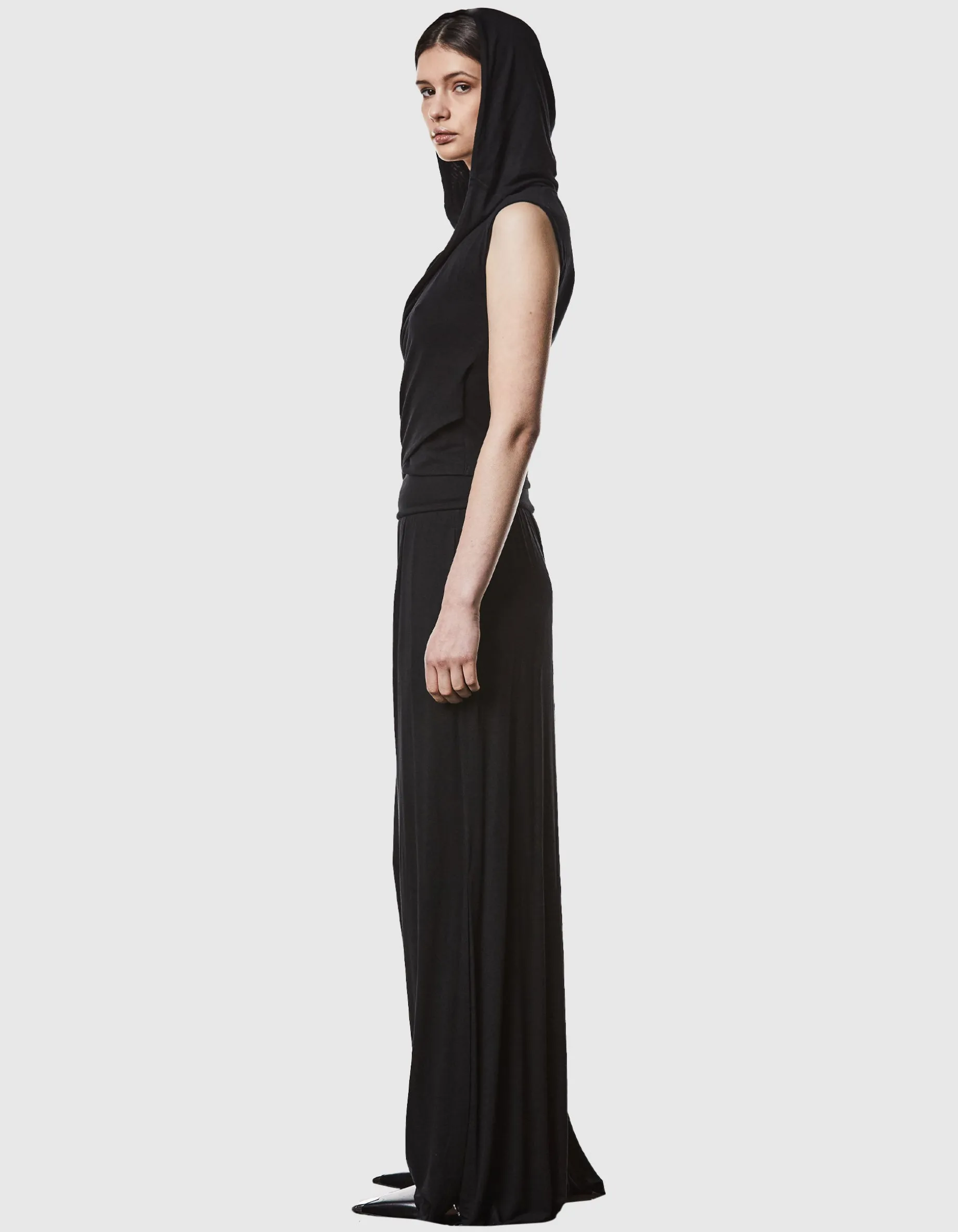 Crop-Top in Wickel-Optik mit Kapuze