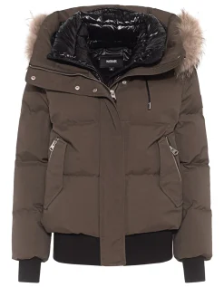 Daunen-Jacke mit abnehmbarem Fell-Besatz