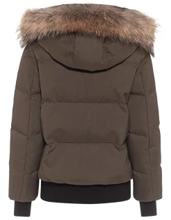 Daunen-Jacke mit abnehmbarem Fell-Besatz
