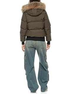 Daunen-Jacke mit abnehmbarem Fell-Besatz