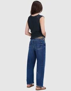 Destroyed Barrel-Leg Jeans