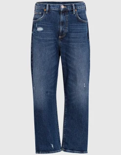 Destroyed Barrel-Leg Jeans