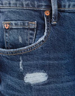 Destroyed Barrel-Leg Jeans