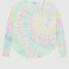 Destroyed Look Kaschmir-Pullover mit Batik-Muster