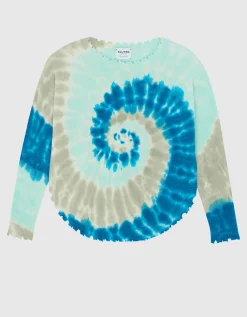 Destroyed Look Kaschmir-Pullover mit Batik-Muster