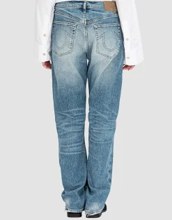 Destroyed Straight-Leg Jeans