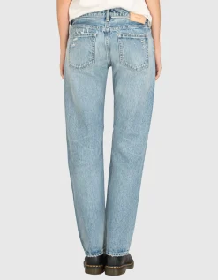 Destroyed Straight-Leg Jeans