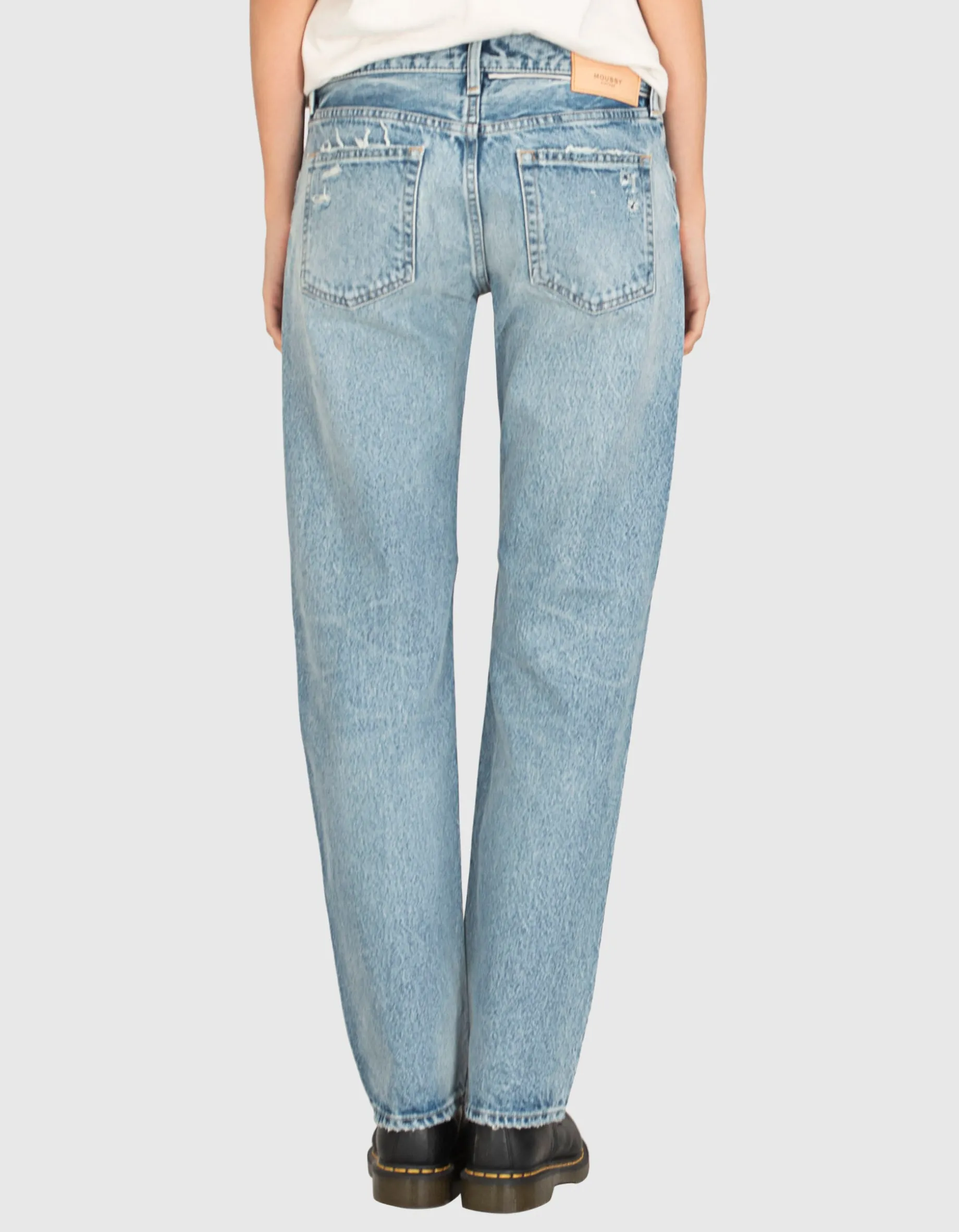 Destroyed Straight-Leg Jeans