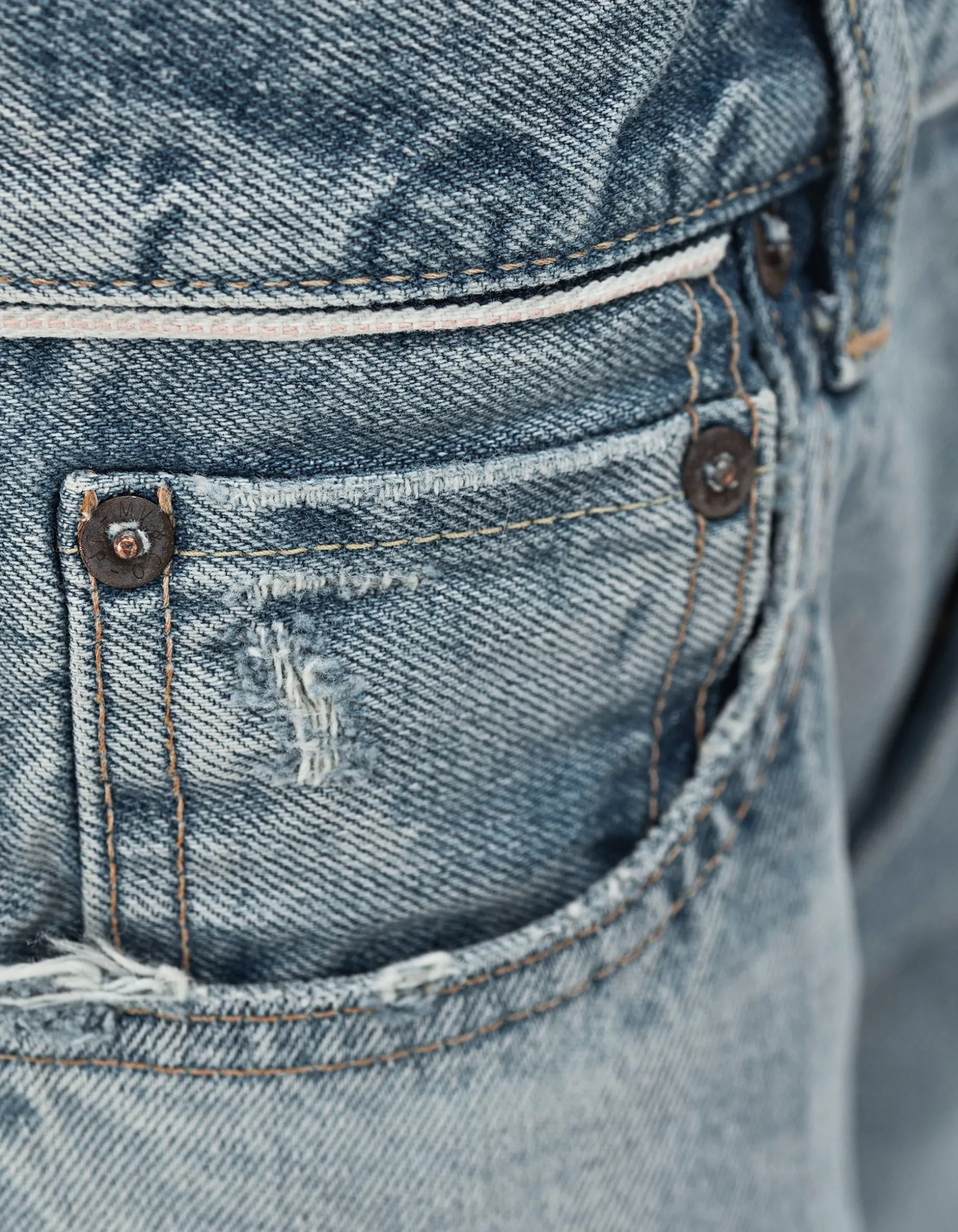 Destroyed Straight-Leg Jeans