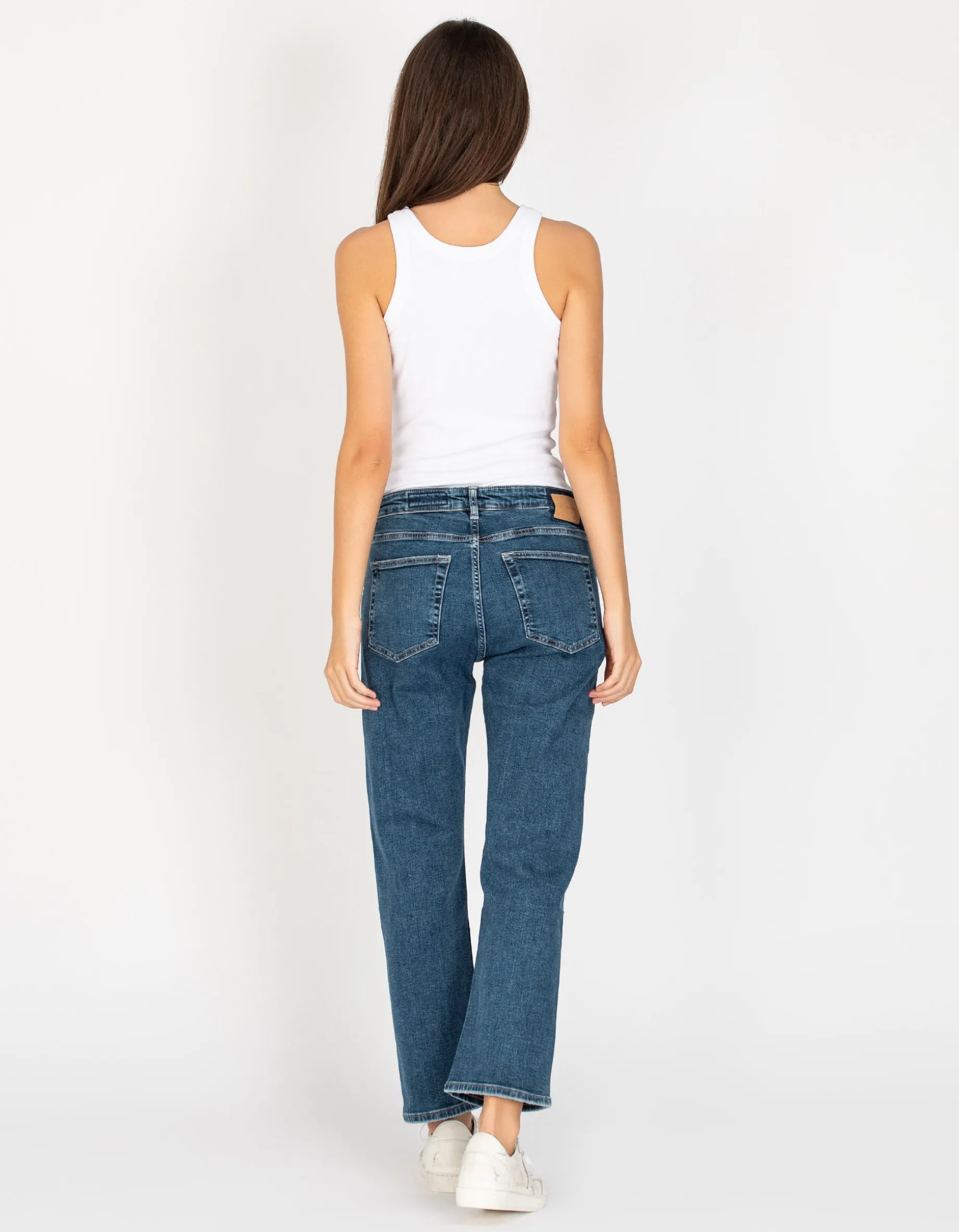 Destroyed Straight-Leg Jeans