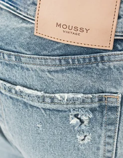 Destroyed Straight-Leg Jeans