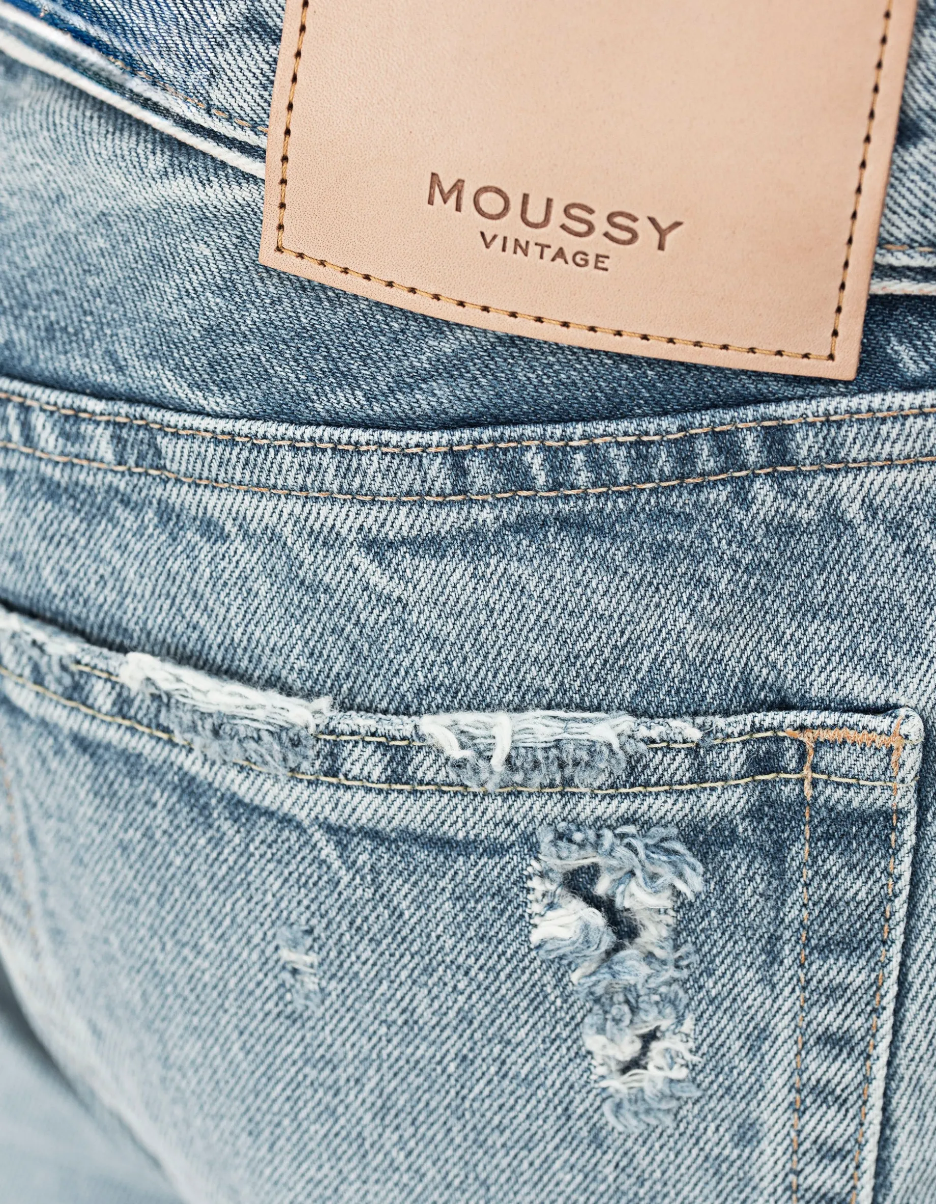 Destroyed Straight-Leg Jeans