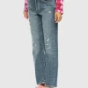 Destroyed Straight-Leg-Jeans