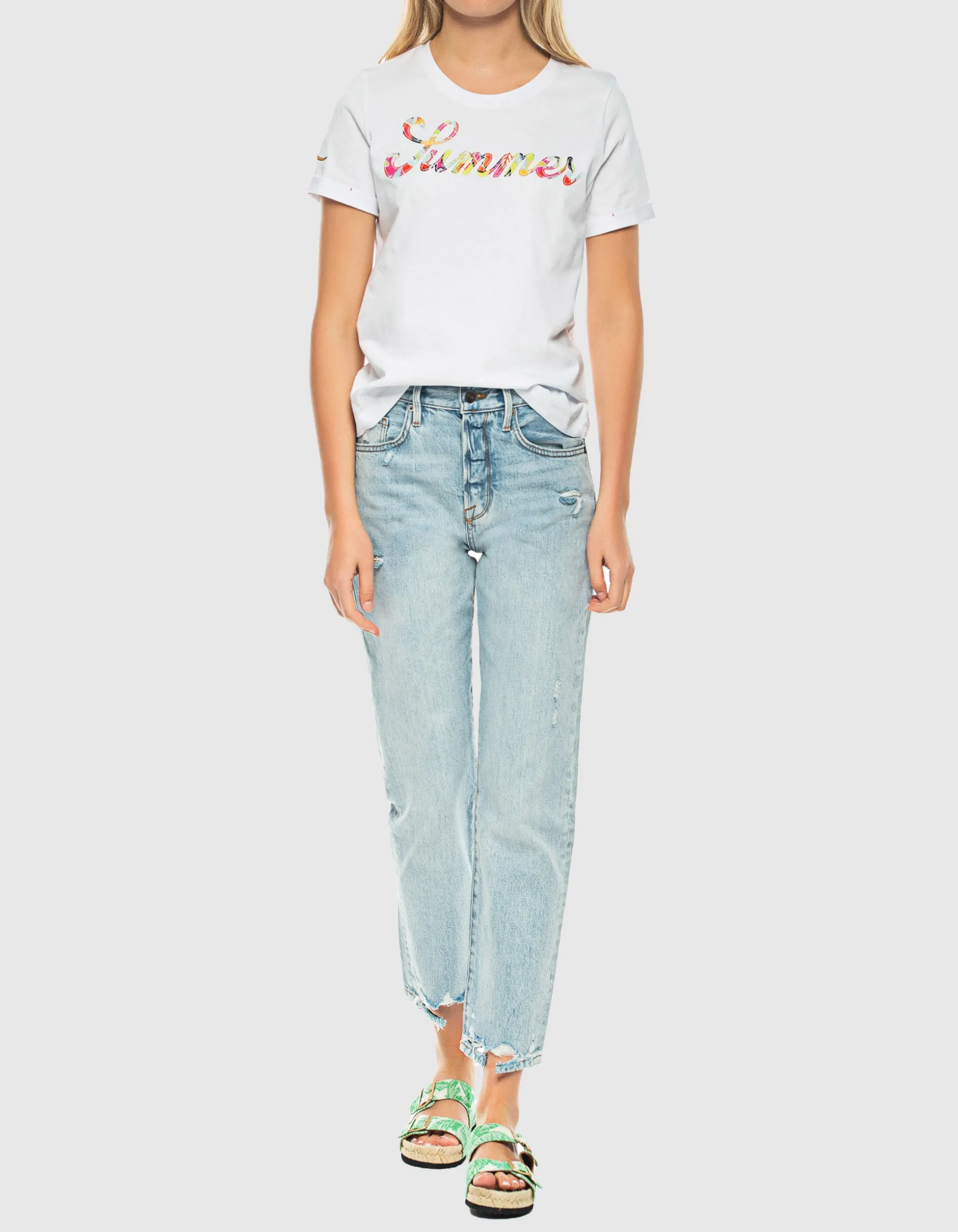 Destroyed Straight-Leg-Jeans
