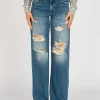 Destroyed Wide-Leg Jeans