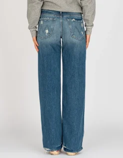 Destroyed Wide-Leg Jeans