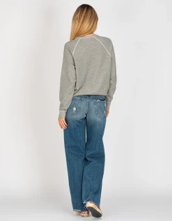 Destroyed Wide-Leg Jeans