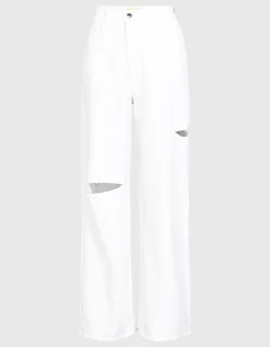 Destroyed Wide-Leg Jeans Poppy