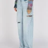 Destroyed Wide-Leg-Jeans Poppy