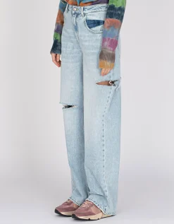 Destroyed Wide-Leg-Jeans Poppy