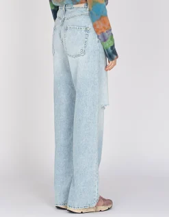 Destroyed Wide-Leg-Jeans Poppy