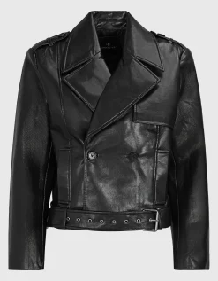 Doppelreihige Lederjacke Simone