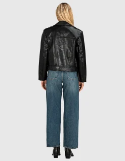 Doppelreihige Lederjacke Simone
