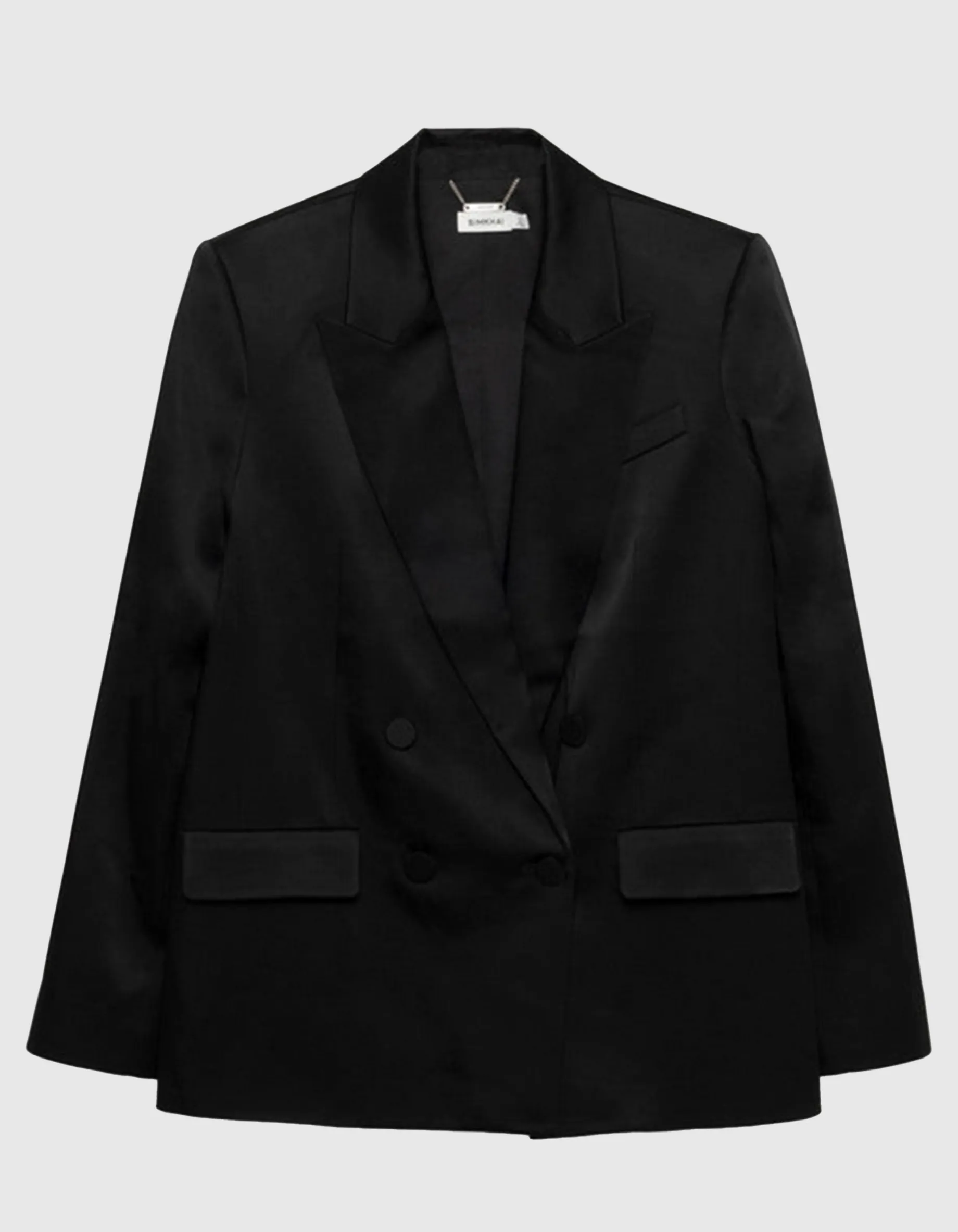 Doppelreihiger Satin-Blazer
