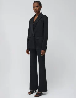 Doppelreihiger Satin-Blazer