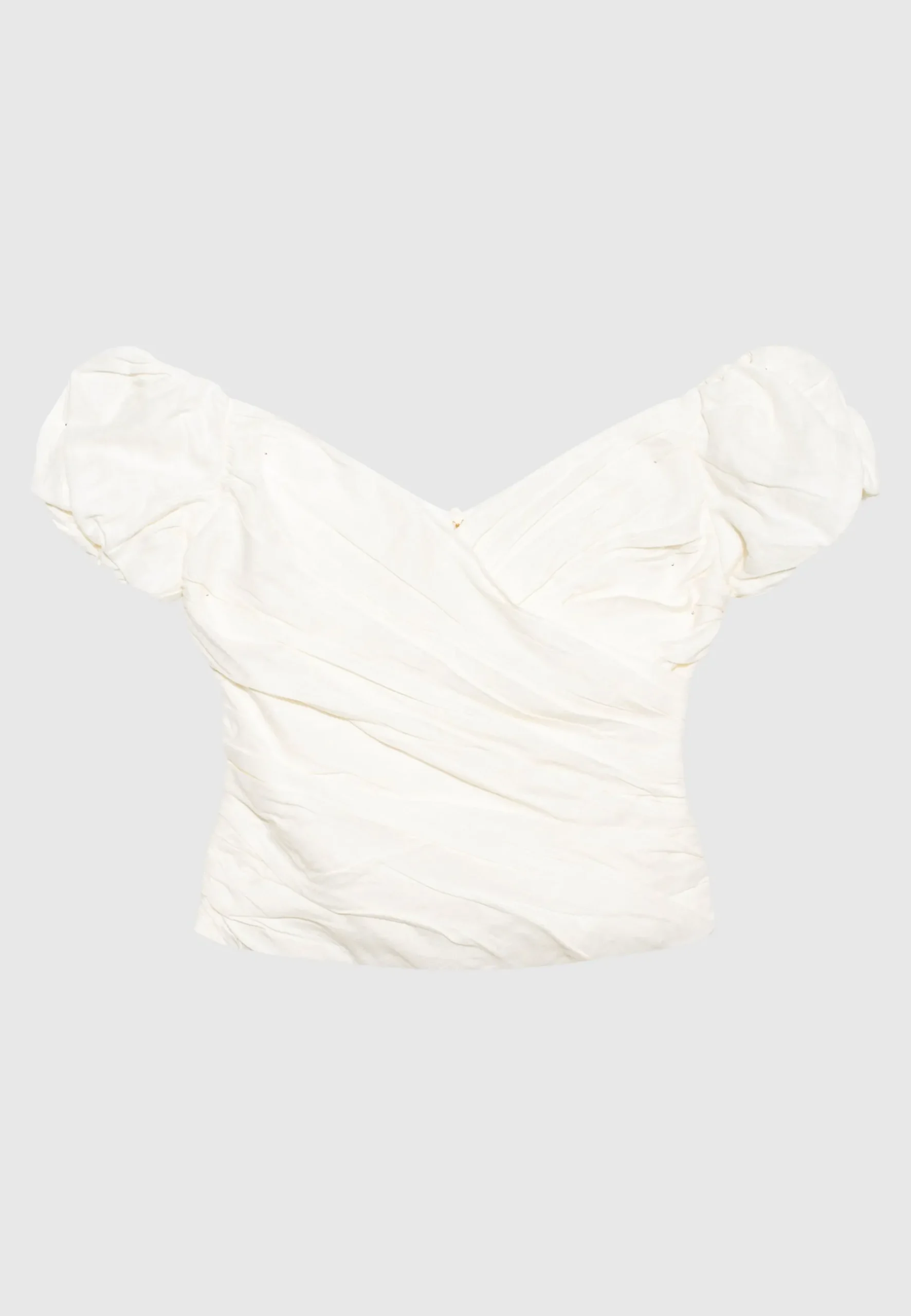 Drapiertes Leinen-Mix Blusen-Top