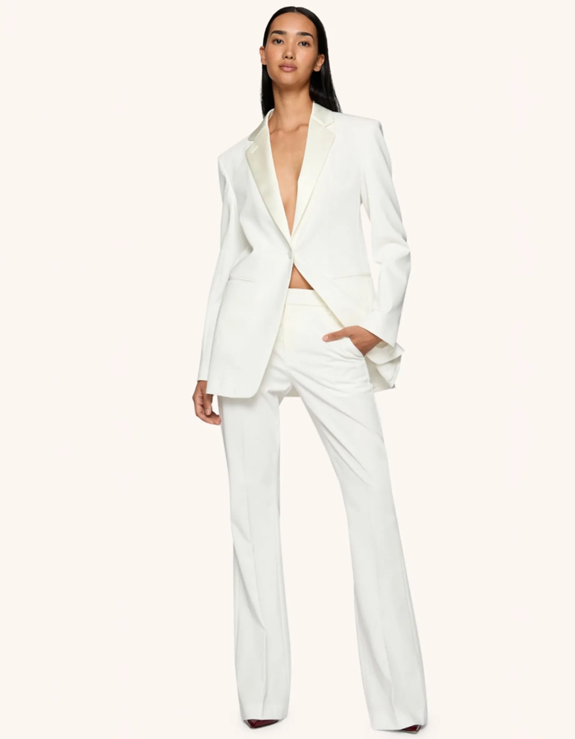 Einreihiger Blazer mit Satin-Revers