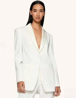 Einreihiger Blazer mit Satin-Revers