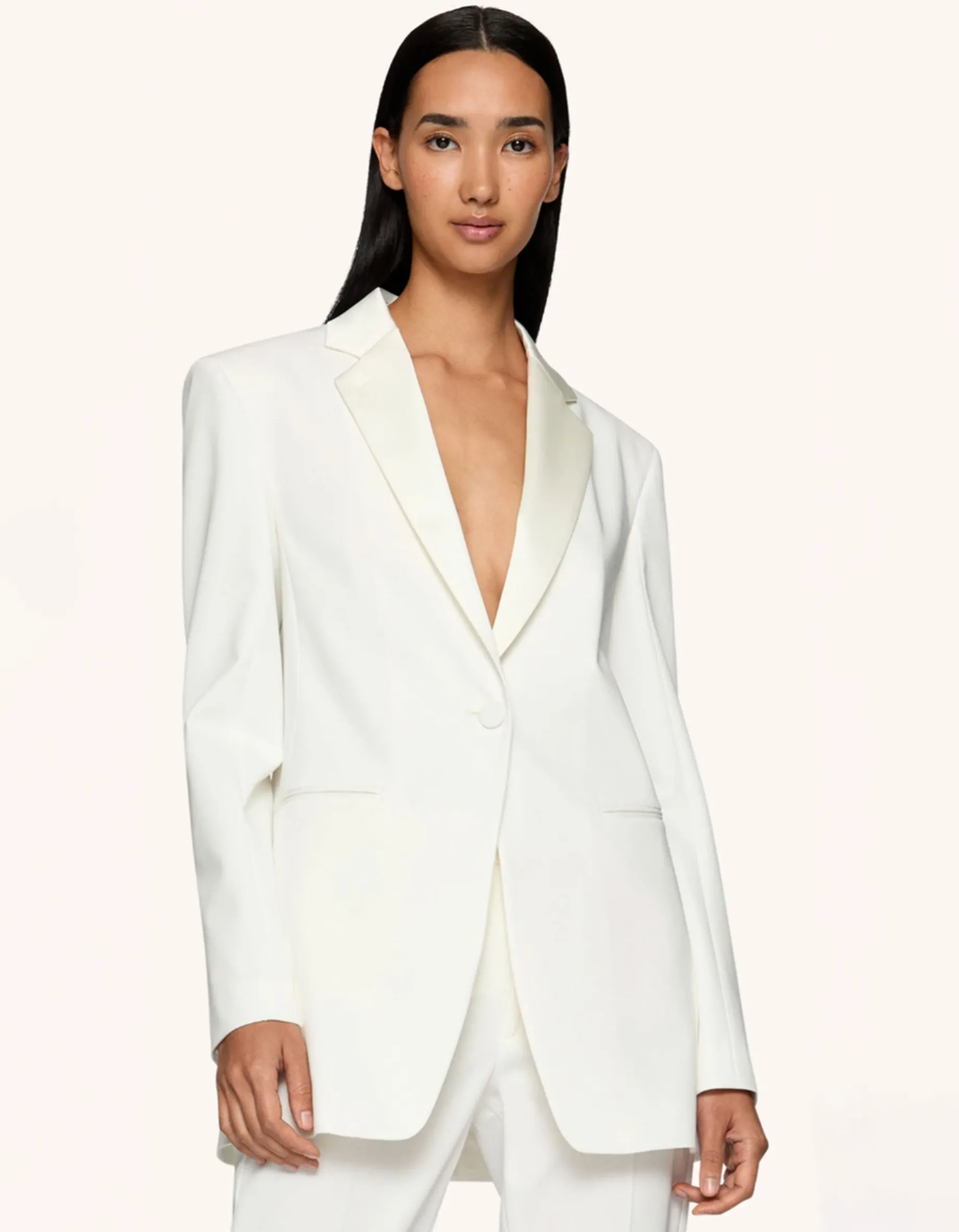 Einreihiger Blazer mit Satin-Revers