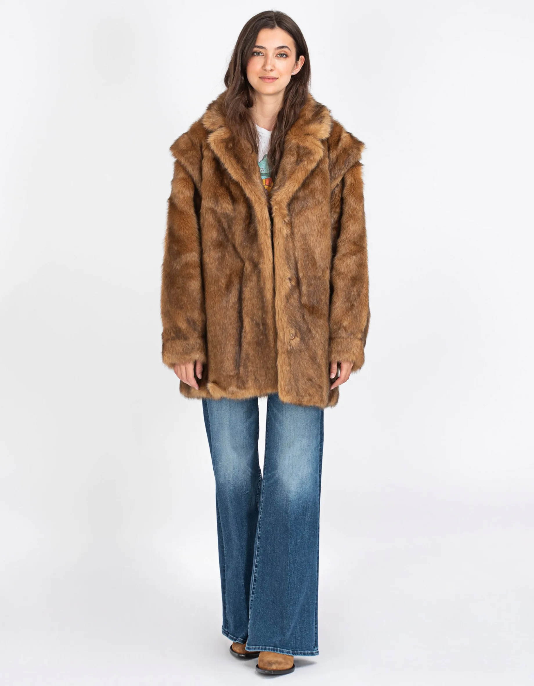 Faux-Fur Kurzmantel