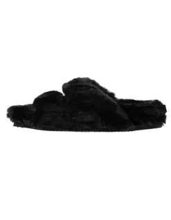 Faux-Fur Sandalen