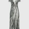Feinripp-Batik-Kleid mit Seiden-Anteil
