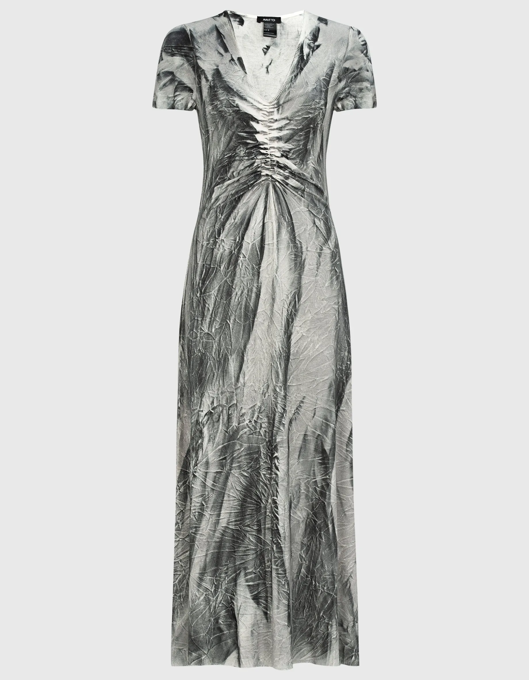 Feinripp-Batik-Kleid mit Seiden-Anteil