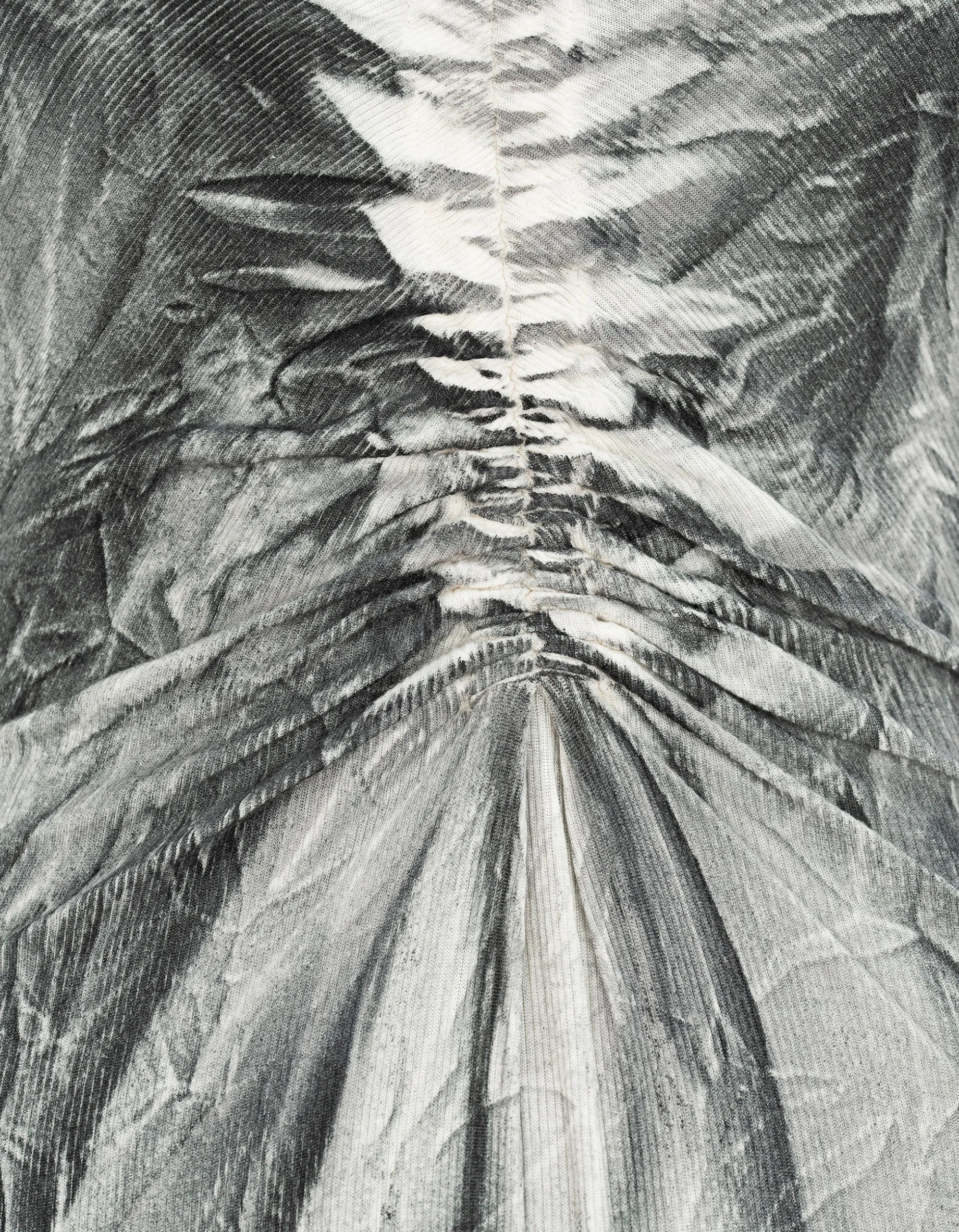 Feinripp-Batik-Kleid mit Seiden-Anteil