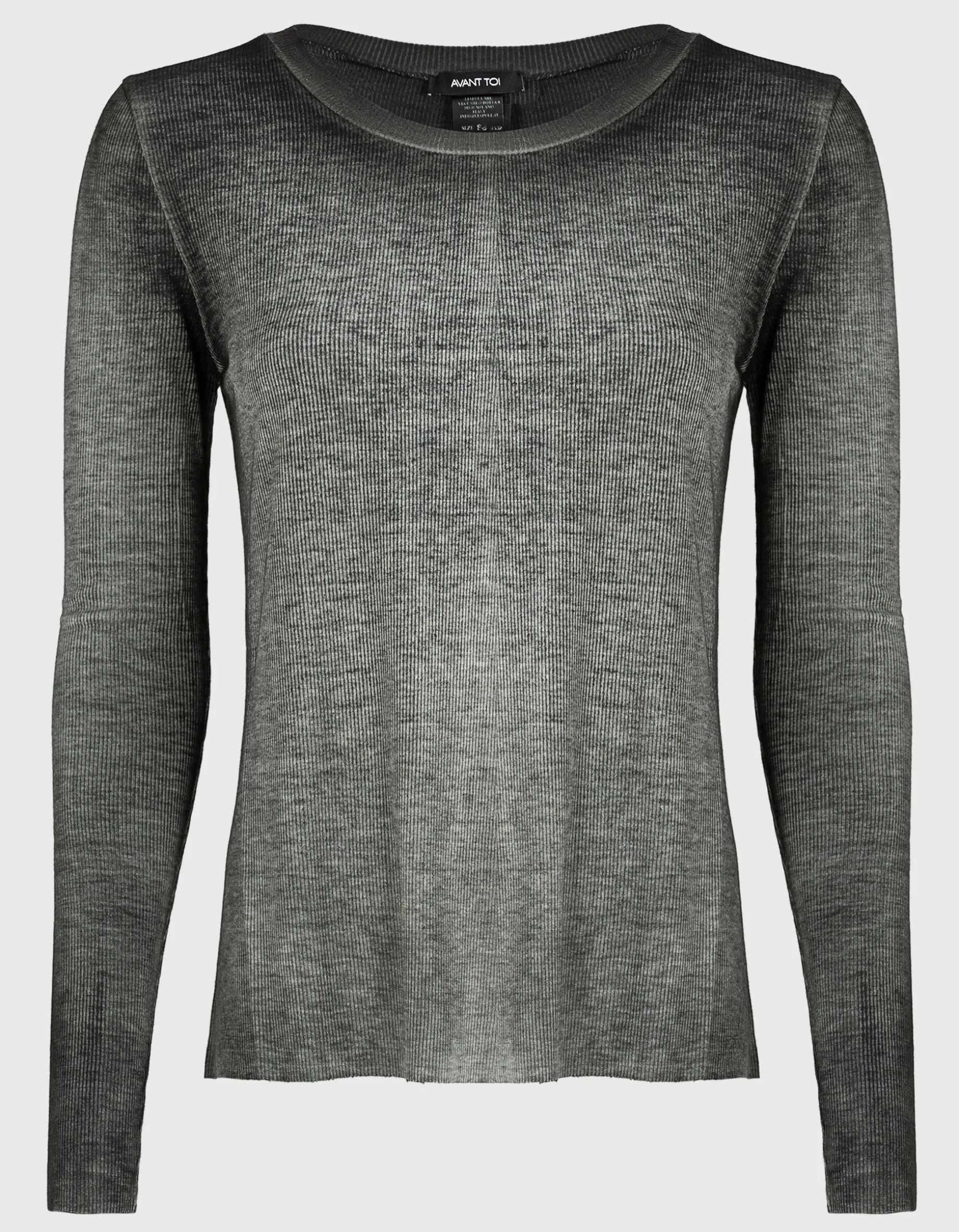 Feinripp-Longsleeve mit Seiden-Anteil