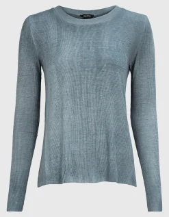 Feinripp-Longsleeve mit Seiden-Anteil